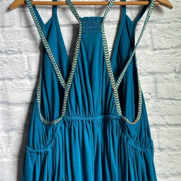 Free People Women's Bohemian Blue Lovers Cove Mini A-line Dress - Picture 8 of 16